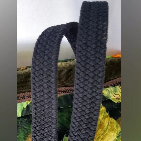 Jacquie Scott Large Zipper Quilted Sunflower Cotton Tote Shoulder Hand Bag - Picture 7 of 7